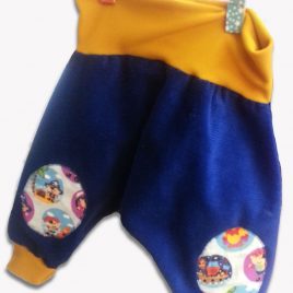 Pantalón bombacho pana azul piratas
